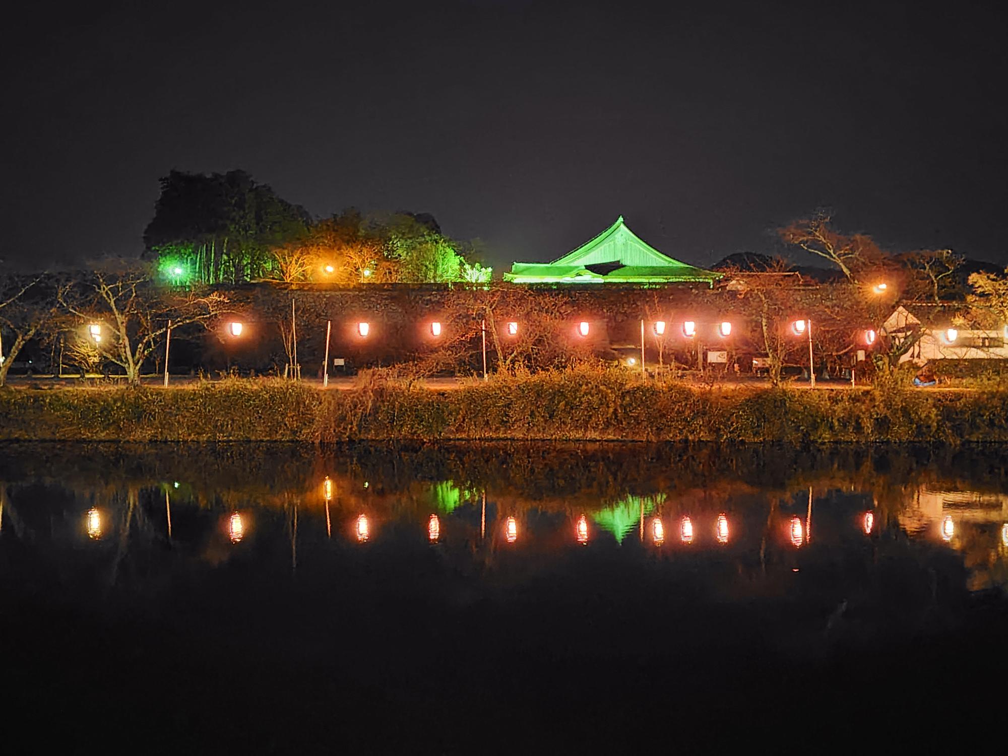 桜の開花間近の篠山城