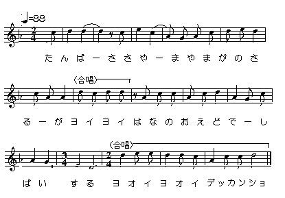 デカンショ節の楽譜