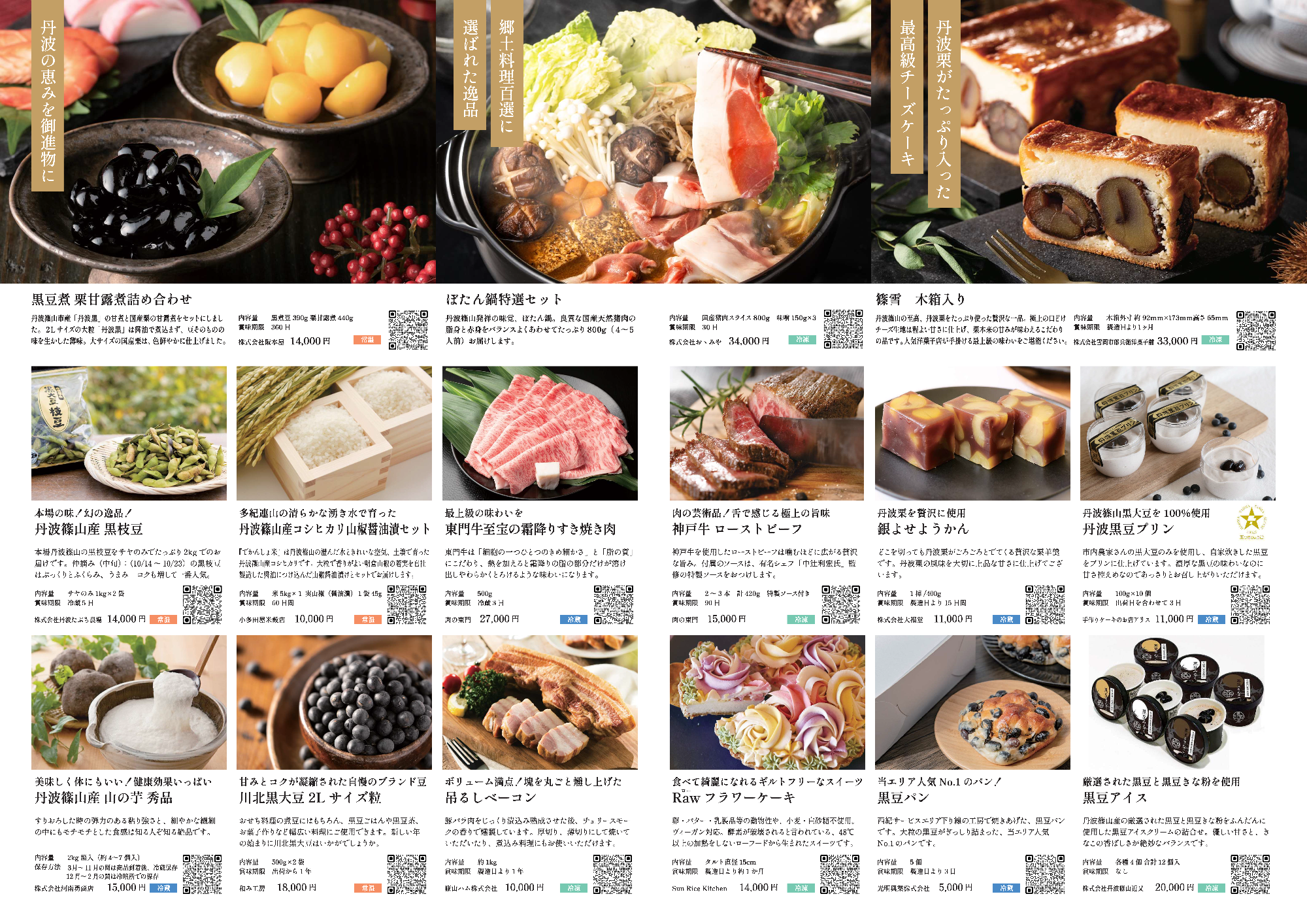 丹波篠山のふるさと納税チラシ＿裏面