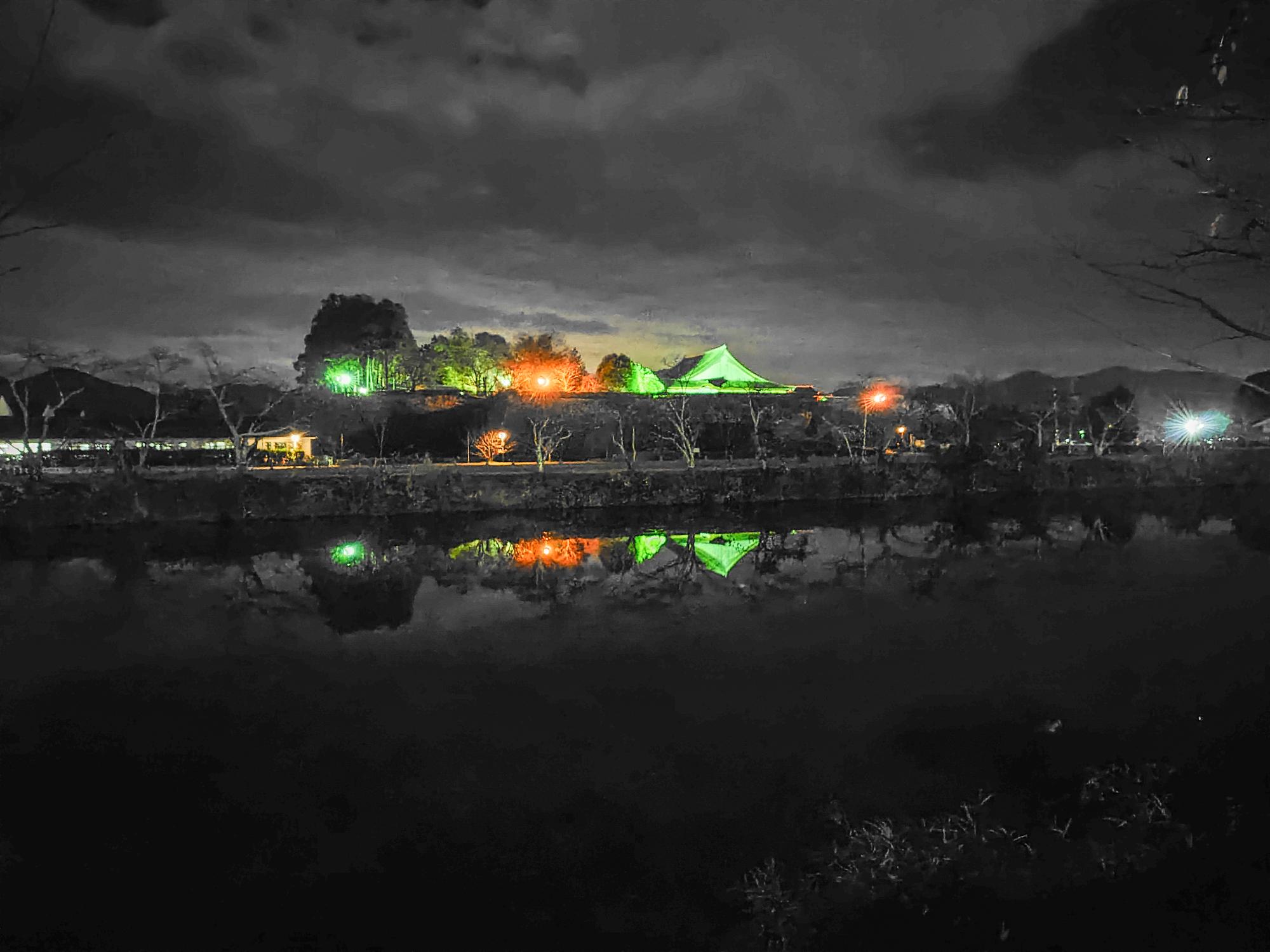 夜の逆さ大書院