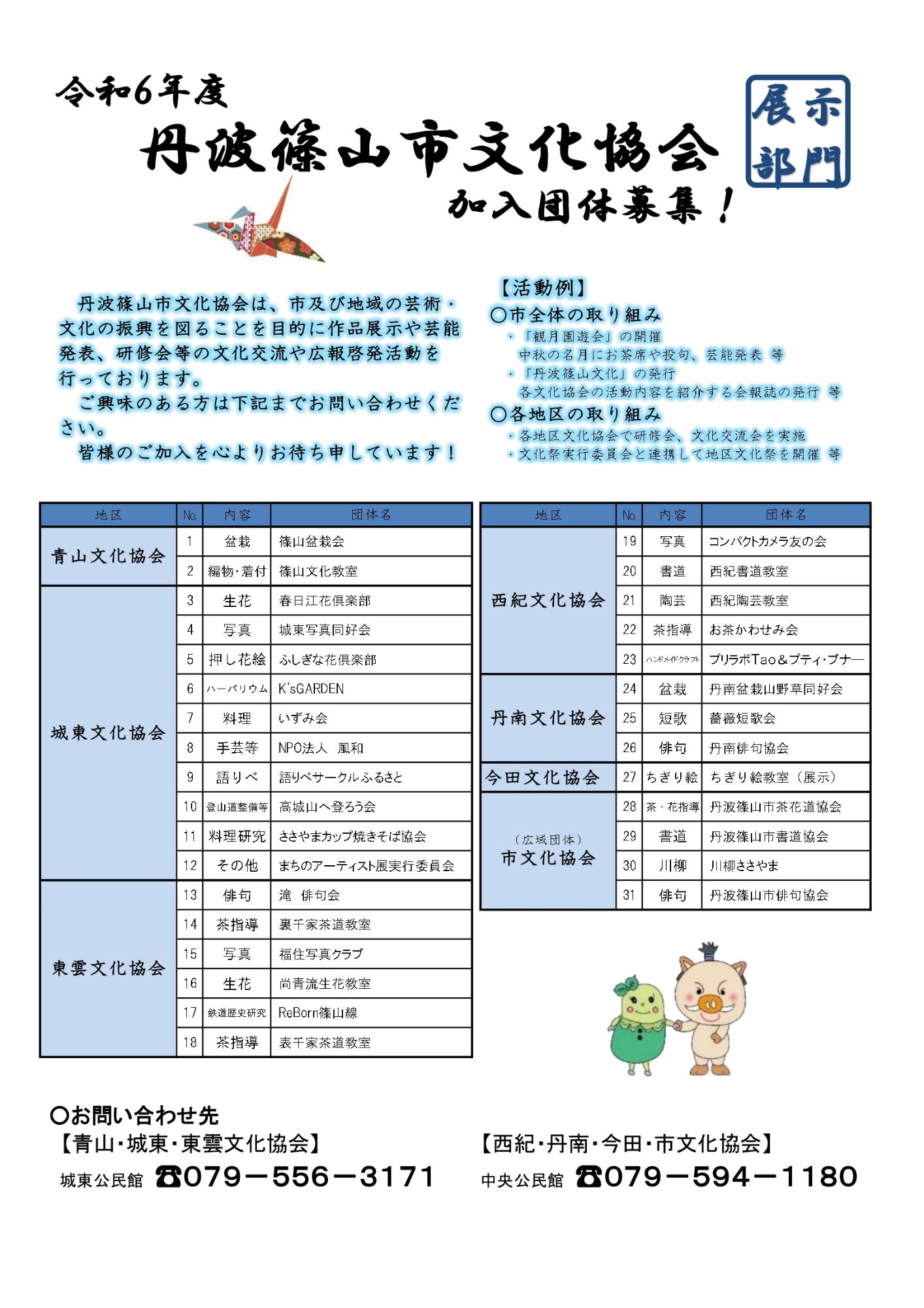 令和6年度文化協会チラシ（展示）