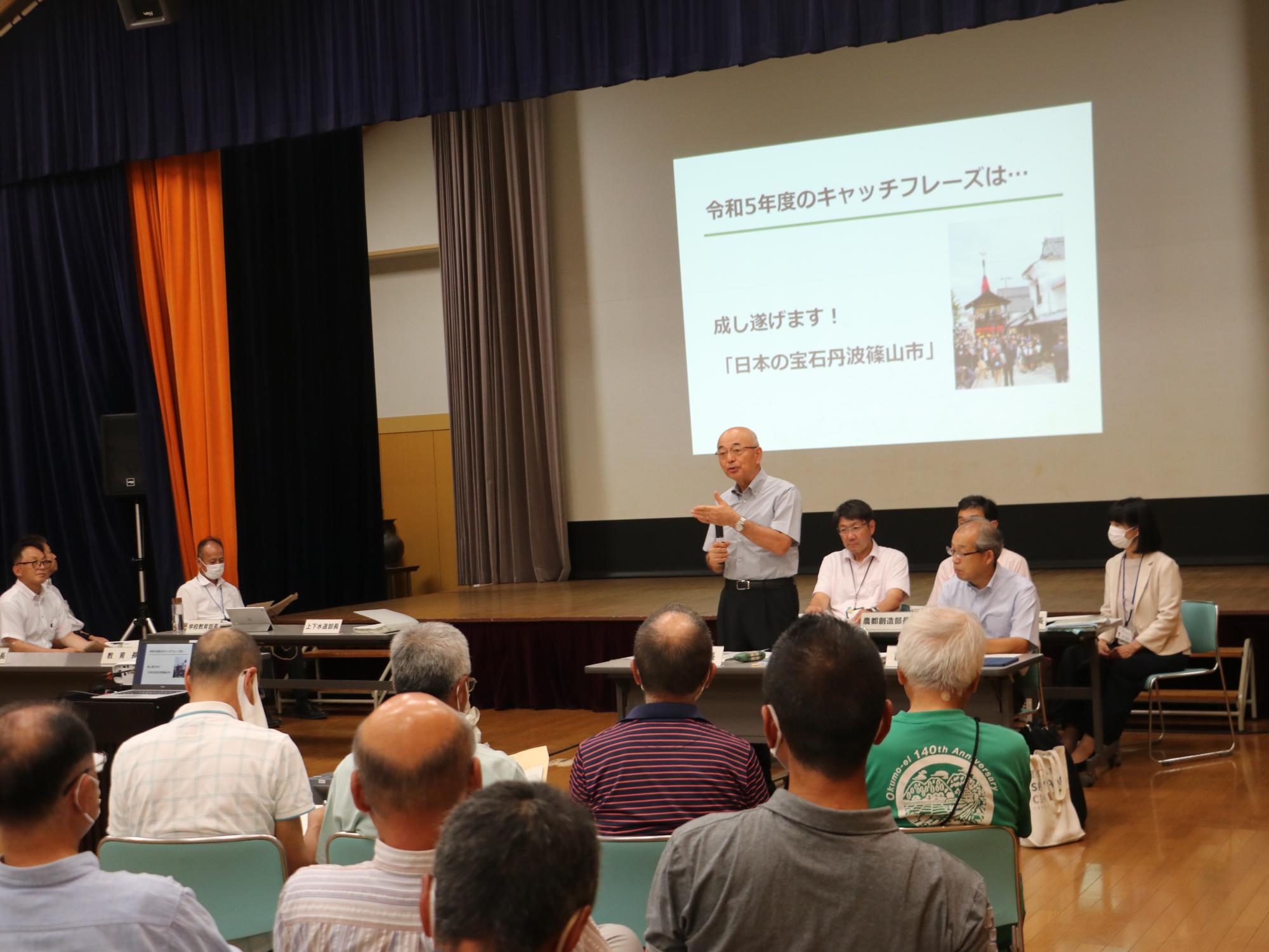 ふるさと一番会議 市長が話している様子