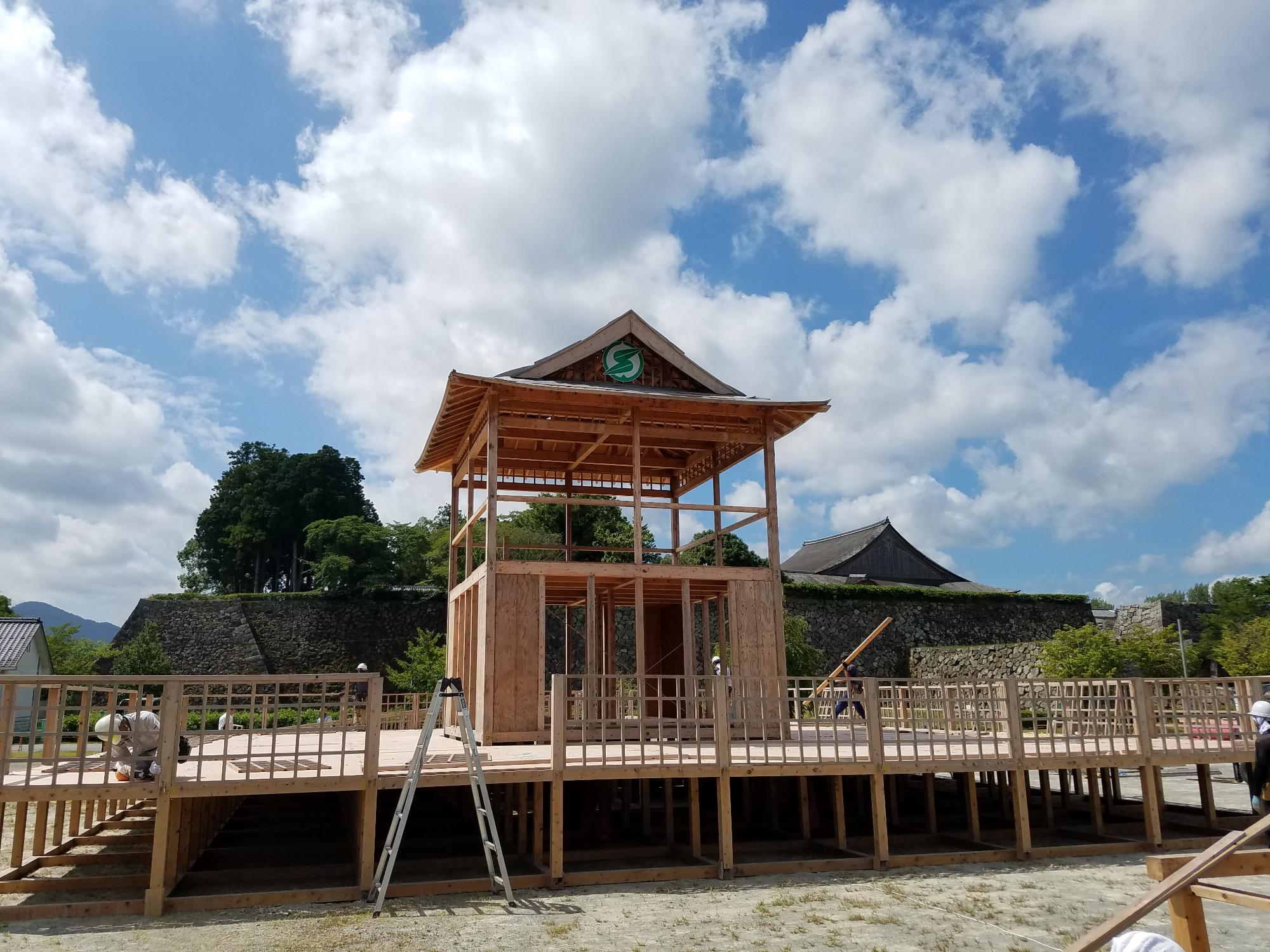 デカンショヤグラ 組み立て中