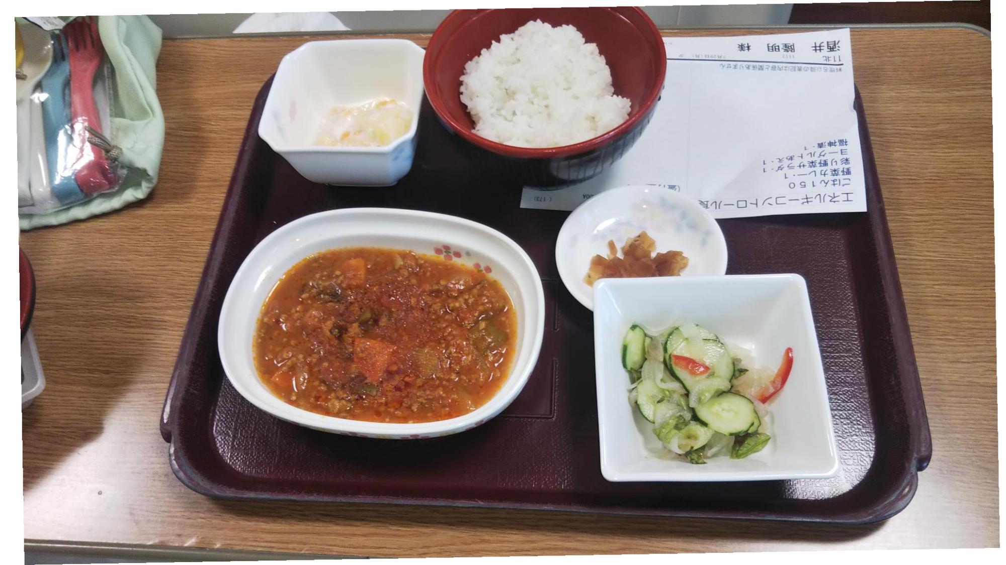 退院前日の夜の食事