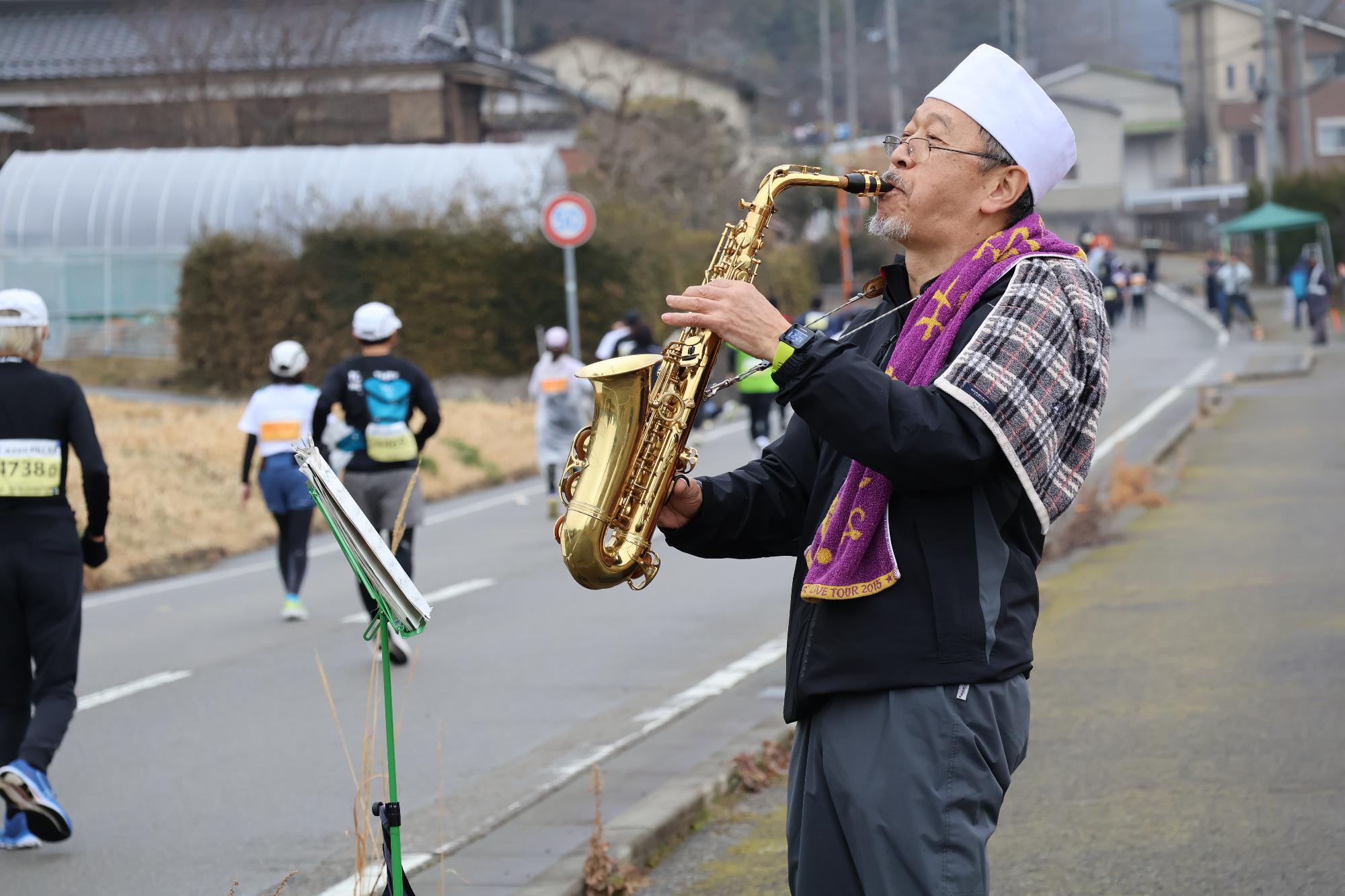 サックスでの応援