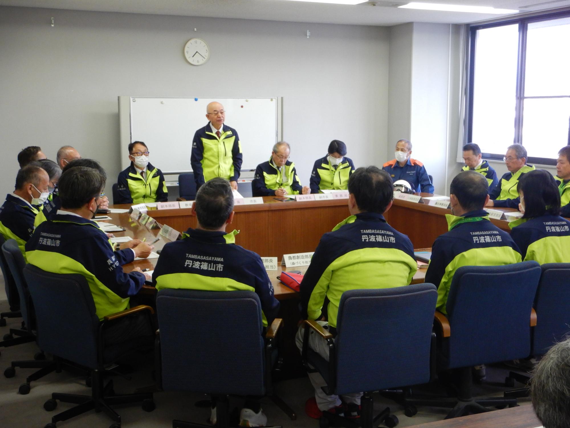 災害対策本部会議の様子