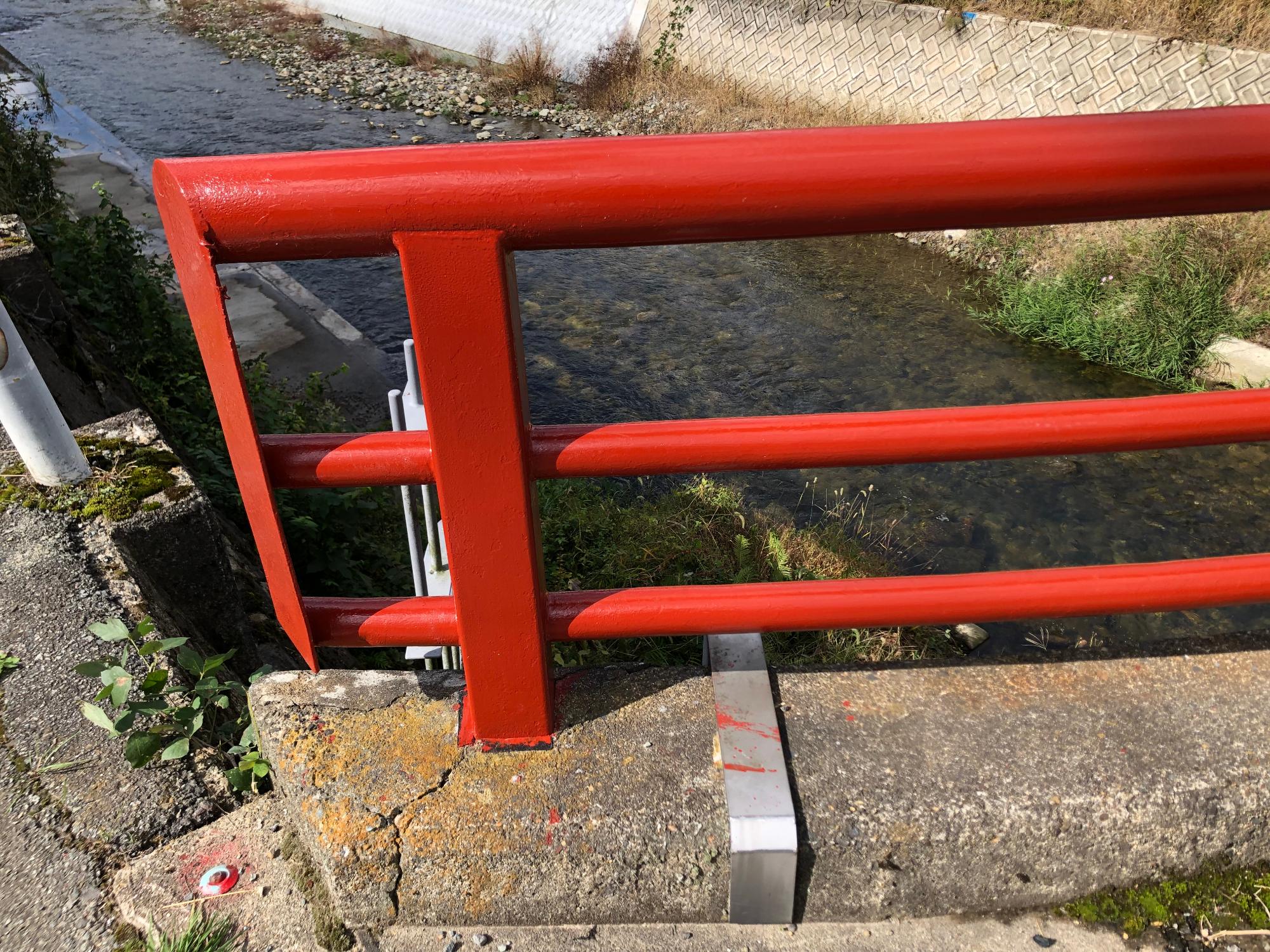 後川下の作業中の橋の様子