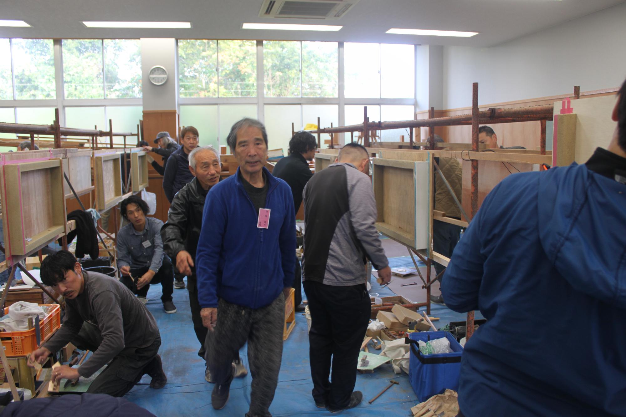 左官の勉強会の様子