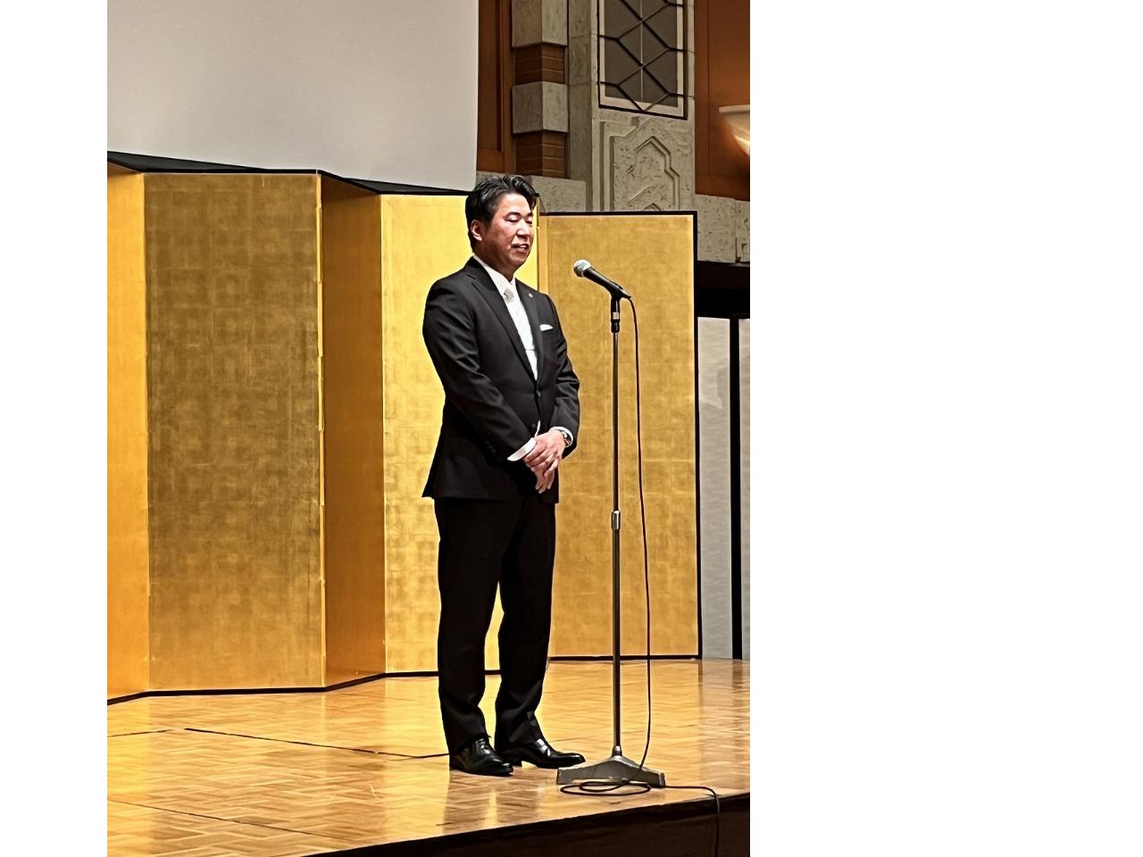 祝賀会の様子 小田垣社長