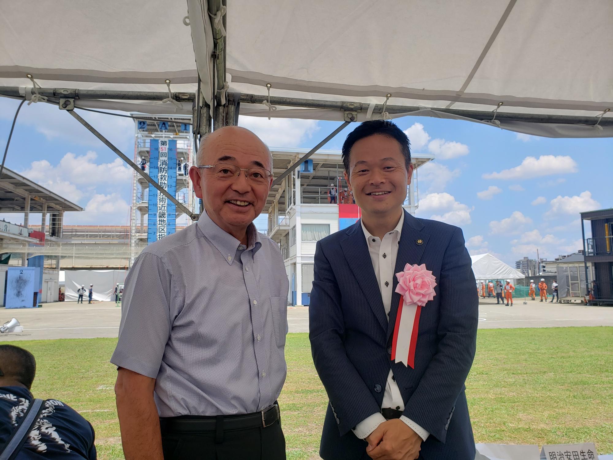 丹波篠山市の酒井市長と貝塚市の酒井市長のツーショット