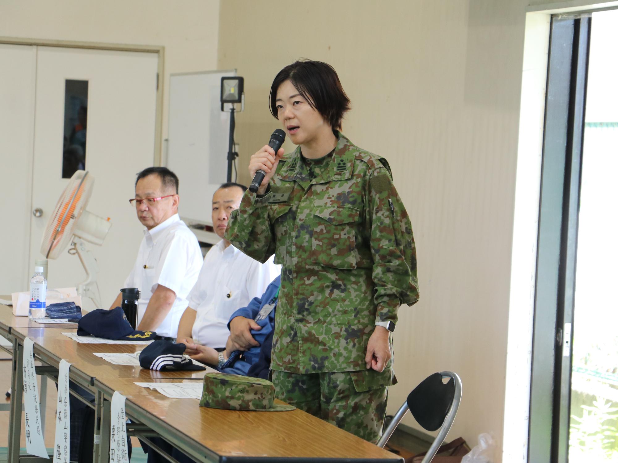 陸上自衛隊青野原駐屯地司令の栗田千寿さん