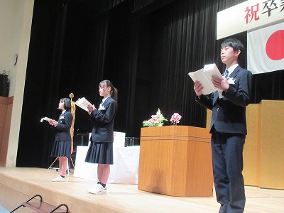 今田中学校卒業式5