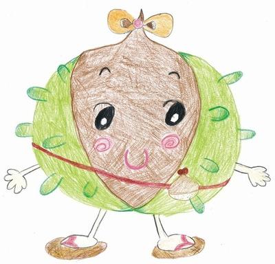 西紀北小学校5年生が描いたくりんのイラスト