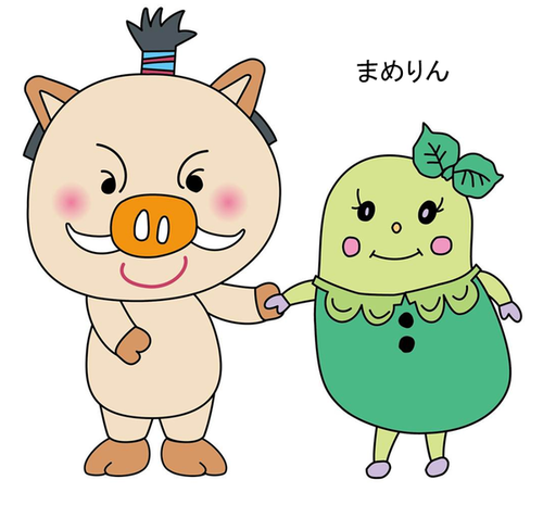 イメージキャラクター「まるいの」「まめりん」の画像