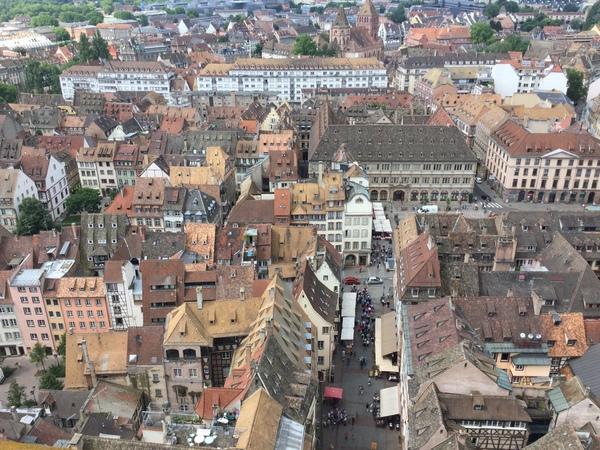 ストラスブール市を上空から見た写真