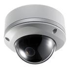 半球状の形をした防犯カメラの写真