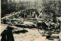 1937年工事中の王地山配水池の写真