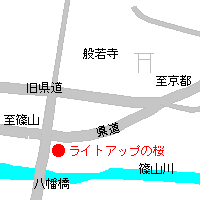 ライトアップの桜の地図