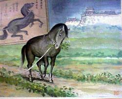 絵馬と馬が描かれた絵