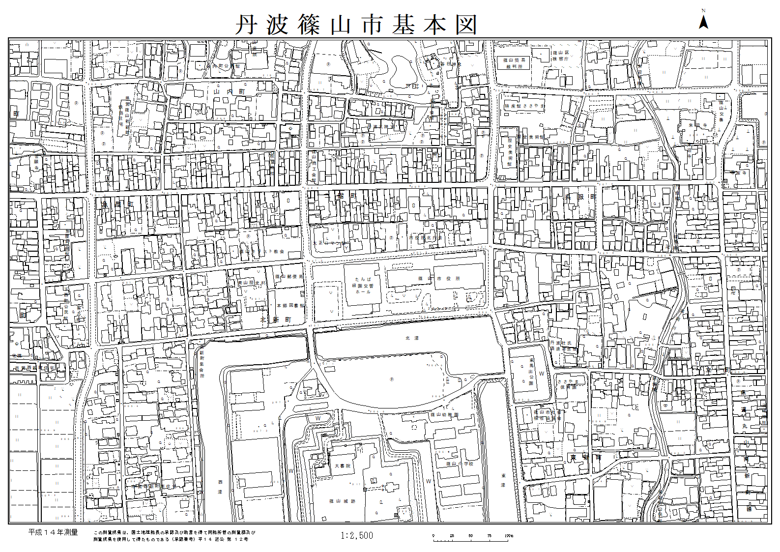 丹波篠山基本図（白地図）